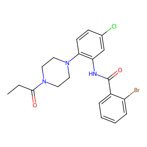 2-bromo-N-[5-chloro-2-(4-propanoylpiperazin-1-yl)phenyl]benzamide structure