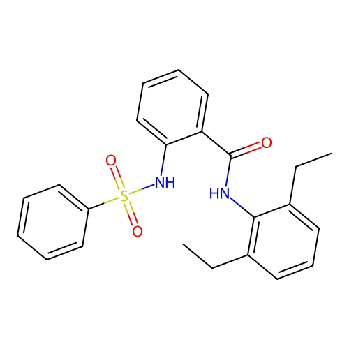2-(benzenesulfonamido)-N-(2,6-diethylphenyl)benzamide structure