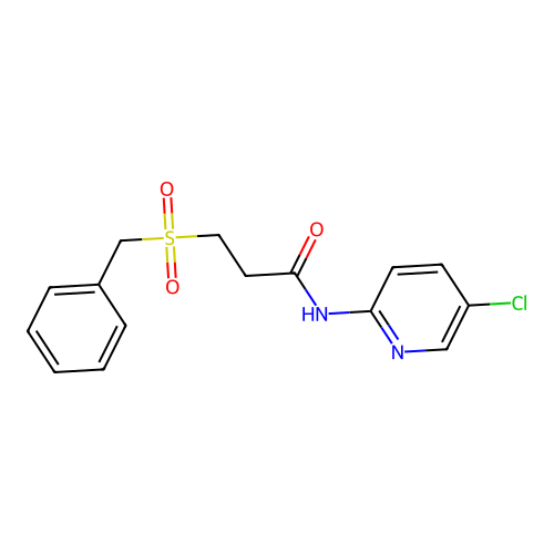 3-benzylsulfonyl-N-(5-chloropyridin-2-yl)propanamide structure