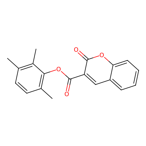 2,3,6-trimethylphenyl 2-oxo-2H-chromene-3-carboxylate structure