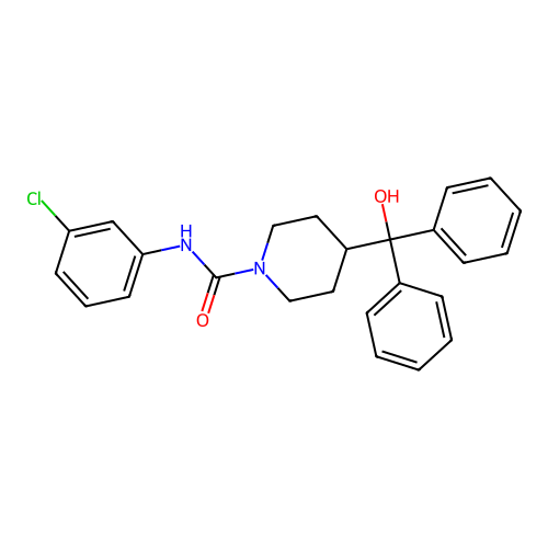 N-(3-chlorophenyl)-4-[hydroxy(diphenyl)methyl]piperidine-1-carboxamide structure