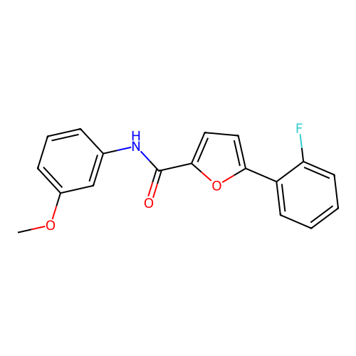5-(2-fluorophenyl)-N-(3-methoxyphenyl)furan-2-carboxamide structure