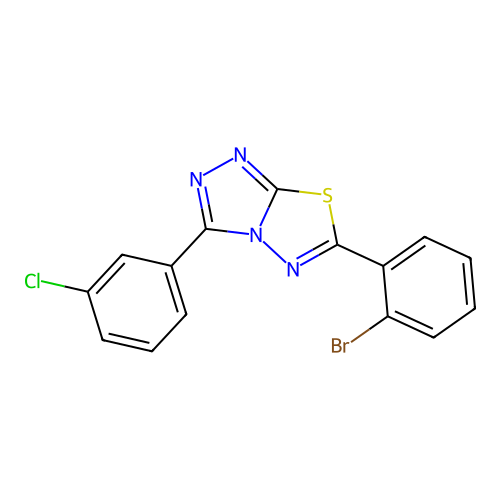 6-(2-Bromophenyl)-3-(3-chlorophenyl)-[1,2,4]triazolo[3,4-b][1,3,4]thiadiazole structure