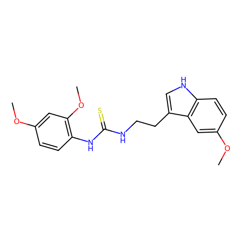 1-(2,4-dimethoxyphenyl)-3-[2-(5-methoxy-1H-indol-3-yl)ethyl]thiourea structure