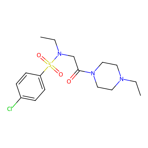 4-chloro-N-ethyl-N-[2-(4-ethylpiperazin-1-yl)-2-oxoethyl]benzenesulfonamide structure