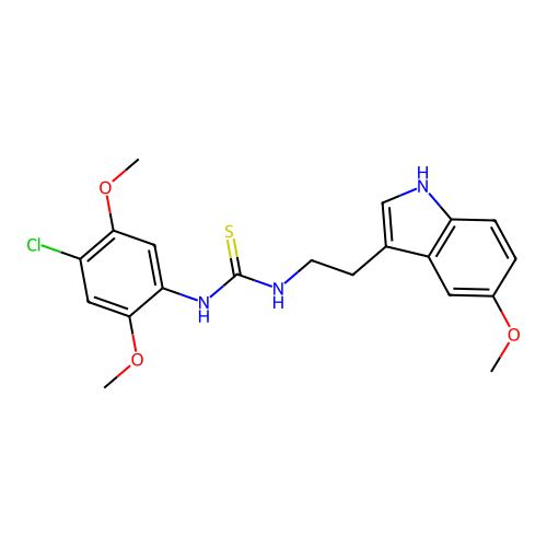 1-(4-chloro-2,5-dimethoxyphenyl)-3-[2-(5-methoxy-1H-indol-3-yl)ethyl]thiourea structure