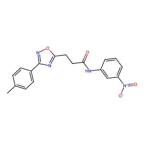3-[3-(4-methylphenyl)-1,2,4-oxadiazol-5-yl]-N-(3-nitrophenyl)propanamide structure