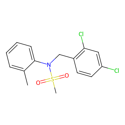 N-[(2,4-dichlorophenyl)methyl]-N-(2-methylphenyl)methanesulfonamide structure