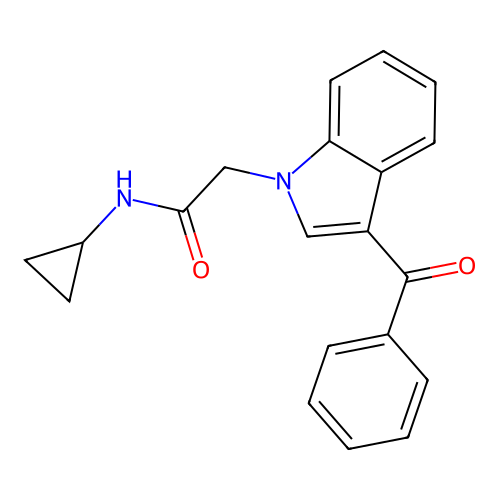 2-(3-benzoylindol-1-yl)-N-cyclopropylacetamide structure