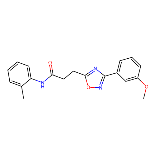 3-[3-(3-methoxyphenyl)-1,2,4-oxadiazol-5-yl]-N-(2-methylphenyl)propanamide structure