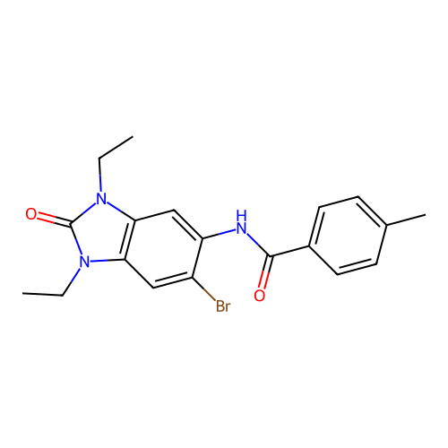 N-(6-bromo-1,3-diethyl-2-oxobenzimidazol-5-yl)-4-methylbenzamide structure