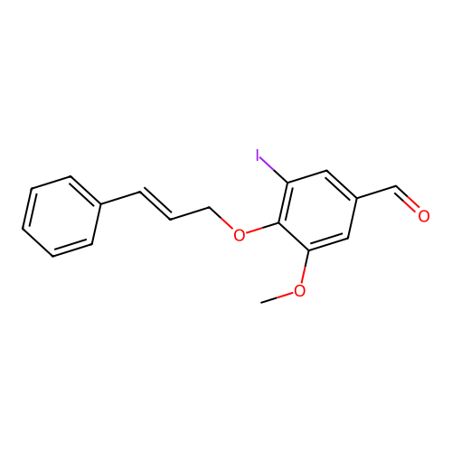 3-Iodo-5-methoxy-4-[(3-phenyl-2-propen-1-yl)oxy]benzaldehyde structure
