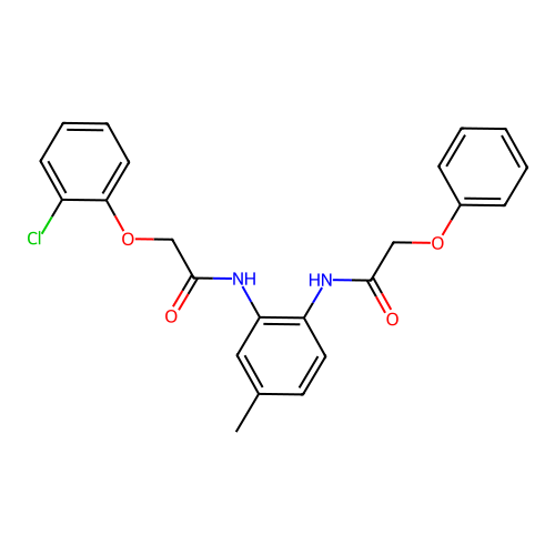 N-[2-[[2-(2-chlorophenoxy)acetyl]amino]-4-methylphenyl]-2-phenoxyacetamide structure