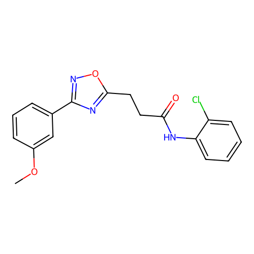 N-(2-chlorophenyl)-3-[3-(3-methoxyphenyl)-1,2,4-oxadiazol-5-yl]propanamide structure