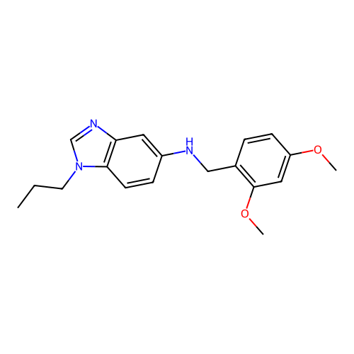 N-[(2,4-dimethoxyphenyl)methyl]-1-propylbenzimidazol-5-amine structure