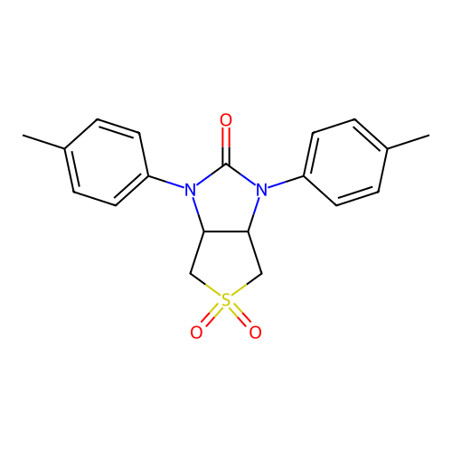 1,3-bis(4-methylphenyl)tetrahydro-1H-thieno[3,4-d]imidazol-2(3H)-one 5,5-dioxide structure