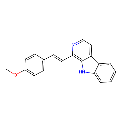 (E)-1-(4-methoxystyryl)-9H-pyrido[3,4-b]indole structure