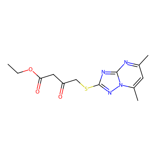 Ethyl 4-[(5,7-dimethyl[1,2,4]triazolo[1,5-a]pyrimidin-2-yl)thio]-3-oxobutanoate structure