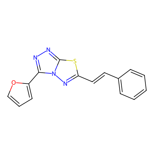 3-(2-Furyl)-6-(2-phenylvinyl)[1,2,4]triazolo[3,4-b][1,3,4]thiadiazole structure
