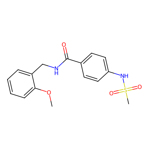 N-(2-methoxybenzyl)-4-[(methylsulfonyl)amino]benzamide structure