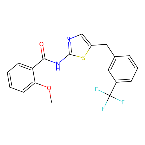 2-Methoxy-N-(5-{[3-(trifluoromethyl)phenyl]methyl}-1,3-thiazol-2-YL)benzamide structure
