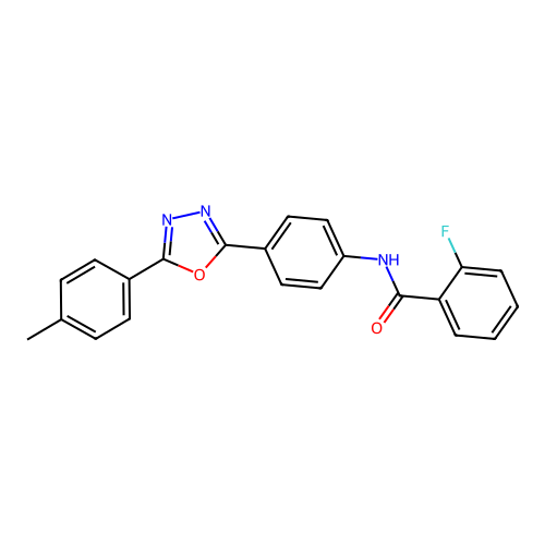 2-fluoro-N-[4-[5-(4-methylphenyl)-1,3,4-oxadiazol-2-yl]phenyl]benzamide structure