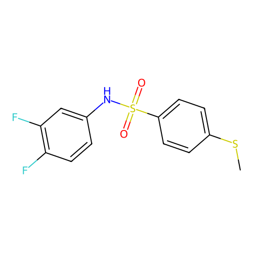 N-(3,4-difluorophenyl)-4-methylsulfanylbenzenesulfonamide structure