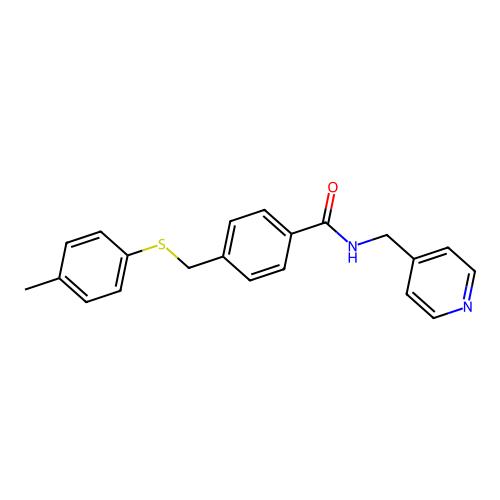 4-[(4-methylphenyl)sulfanylmethyl]-N-(pyridin-4-ylmethyl)benzamide structure