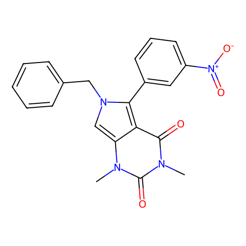 6-Benzyl-1,3-dimethyl-5-(3-nitrophenyl)pyrrolo[3,4-d]pyrimidine-2,4-dione structure