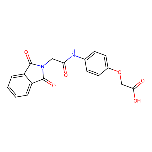 (4-{[(1,3-dioxo-1,3-dihydro-2H-isoindol-2-yl)acetyl]amino}phenoxy)acetic acid structure