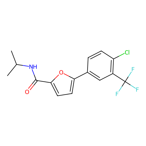 5-[4-chloro-3-(trifluoromethyl)phenyl]-N-isopropyl-2-furamide structure