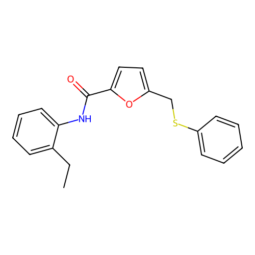 N-(2-ethylphenyl)-5-(phenylsulfanylmethyl)furan-2-carboxamide structure