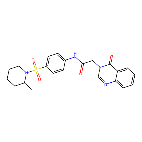 N-[4-(2-methylpiperidin-1-yl)sulfonylphenyl]-2-(4-oxoquinazolin-3-yl)acetamide structure