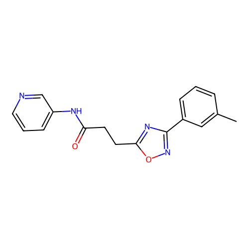3-[3-(3-methylphenyl)-1,2,4-oxadiazol-5-yl]-N-pyridin-3-ylpropanamide structure
