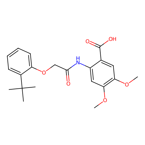 2-{[(2-Tert-butylphenoxy)acetyl]amino}-4,5-dimethoxybenzoic acid structure