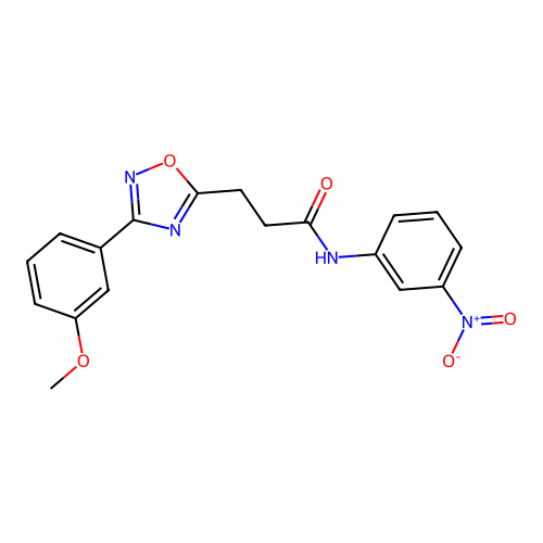 3-[3-(3-methoxyphenyl)-1,2,4-oxadiazol-5-yl]-N-(3-nitrophenyl)propanamide structure