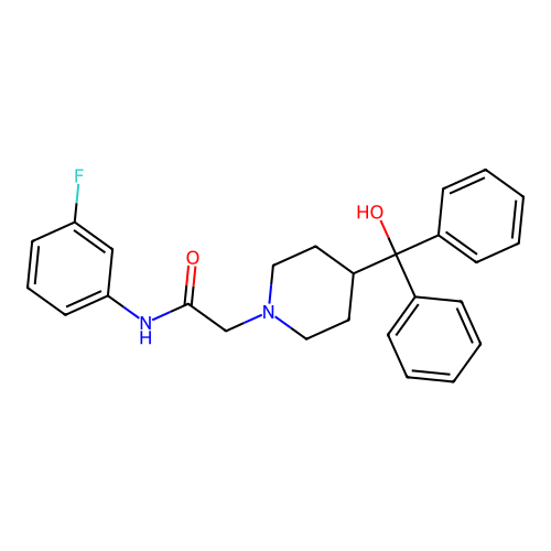 N-(3-fluorophenyl)-2-{4-[hydroxy(diphenyl)methyl]piperidin-1-yl}acetamide structure