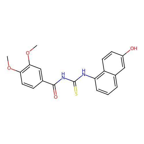 N-[(6-hydroxynaphthalen-1-yl)carbamothioyl]-3,4-dimethoxybenzamide structure