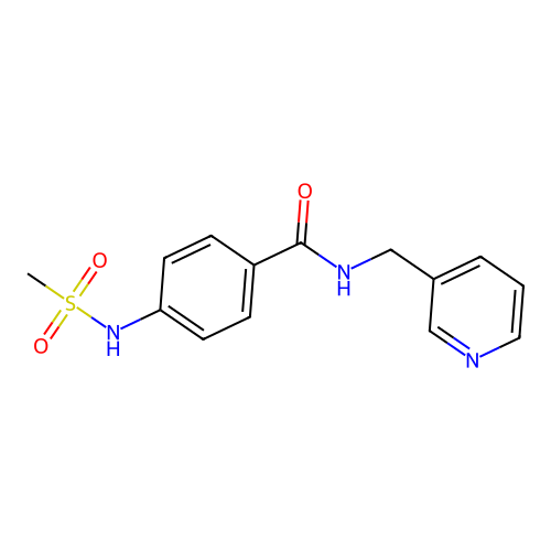 4-(methanesulfonamido)-N-(pyridin-3-ylmethyl)benzamide structure
