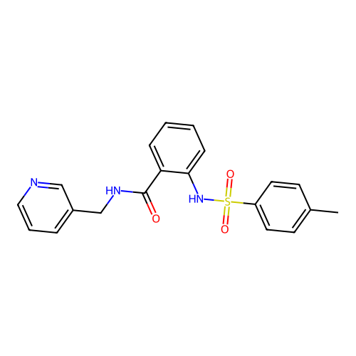 2-[(4-methylphenyl)sulfonylamino]-N-(pyridin-3-ylmethyl)benzamide structure