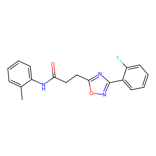 3-[3-(2-fluorophenyl)-1,2,4-oxadiazol-5-yl]-N-(2-methylphenyl)propanamide structure