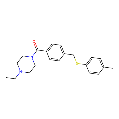 1-Ethyl-4-(4-{[(4-methylphenyl)thio]methyl}benzoyl)piperazine structure