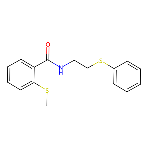 2-methylsulfanyl-N-(2-phenylsulfanylethyl)benzamide structure