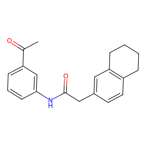 N-(3-acetylphenyl)-2-(5,6,7,8-tetrahydronaphthalen-2-yl)acetamide structure