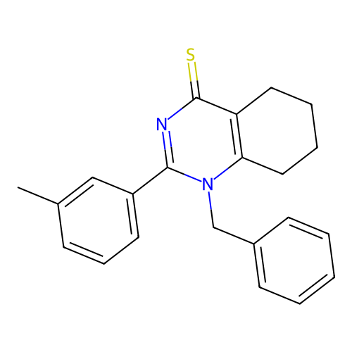 1-Benzyl-2-(3-methylphenyl)-5,6,7,8-tetrahydroquinazoline-4-thione structure