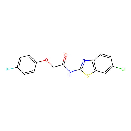 N-(6-chloro-1,3-benzothiazol-2-yl)-2-(4-fluorophenoxy)acetamide structure