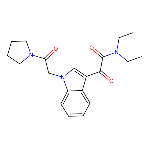 N,N-diethyl-2-oxo-2-{1-[2-oxo-2-(pyrrolidin-1-yl)ethyl]-1H-indol-3-yl}acetamide structure