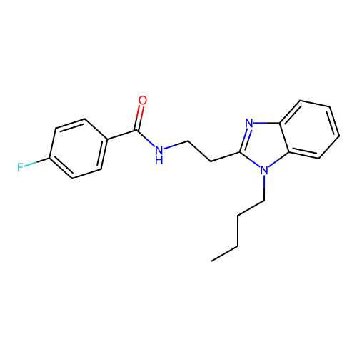 N-[2-(1-butyl-1H-benzimidazol-2-yl)ethyl]-4-fluorobenzamide structure