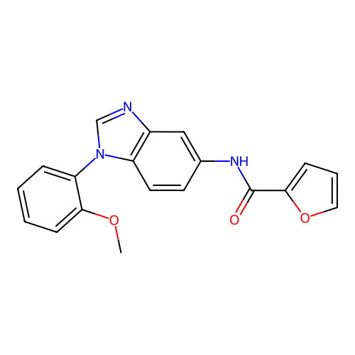 N-[1-(2-methoxyphenyl)benzimidazol-5-yl]furan-2-carboxamide structure