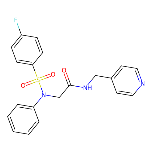 2-(N-(4-fluorophenyl)sulfonylanilino)-N-(pyridin-4-ylmethyl)acetamide structure